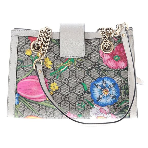Authentic GUCCI Floral print gg supreme coated canvas small padlock shoulder bag - Picture 2 of 12